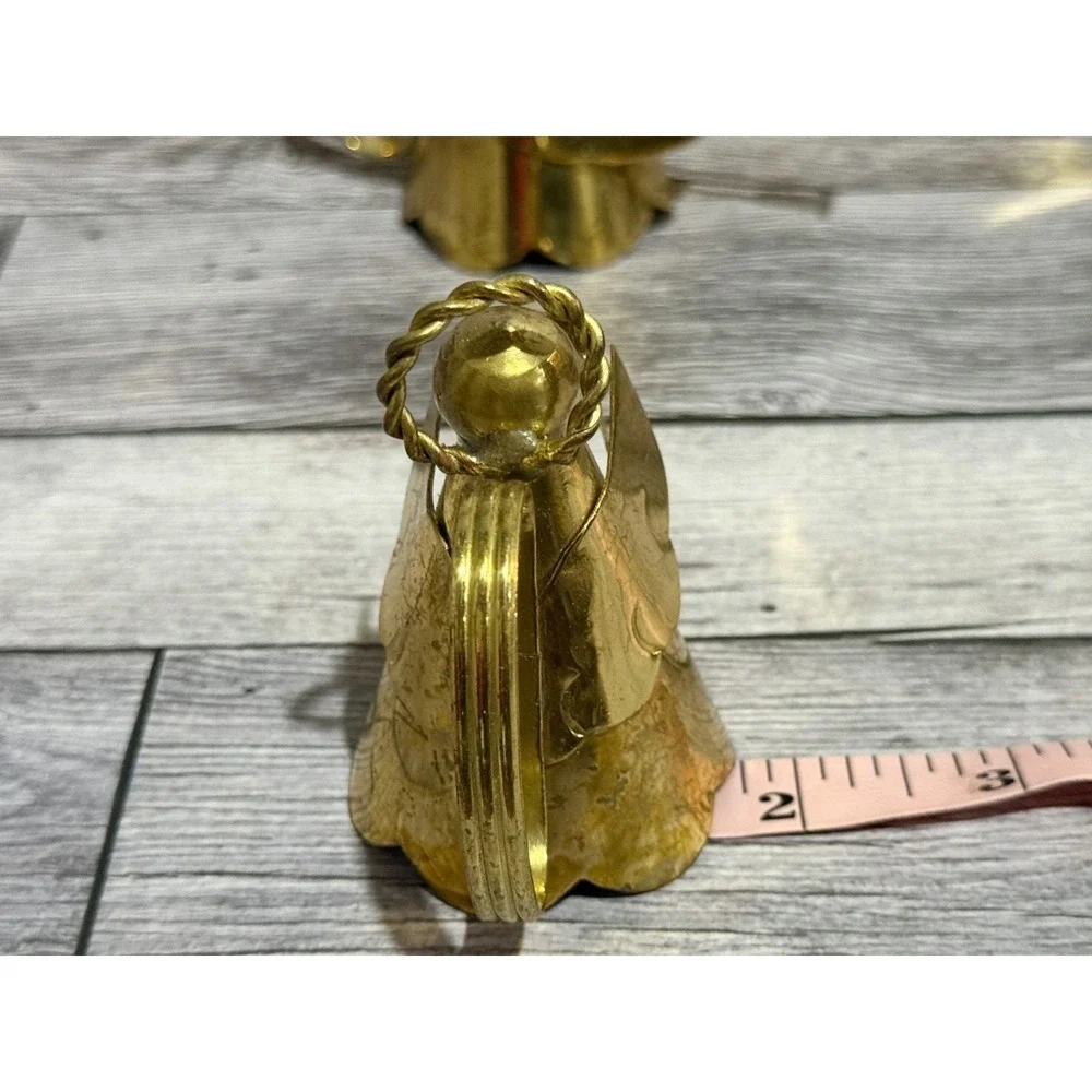 10 Vintage Brass Angel Napkin Rings Christmas Holiday Table Linens 3